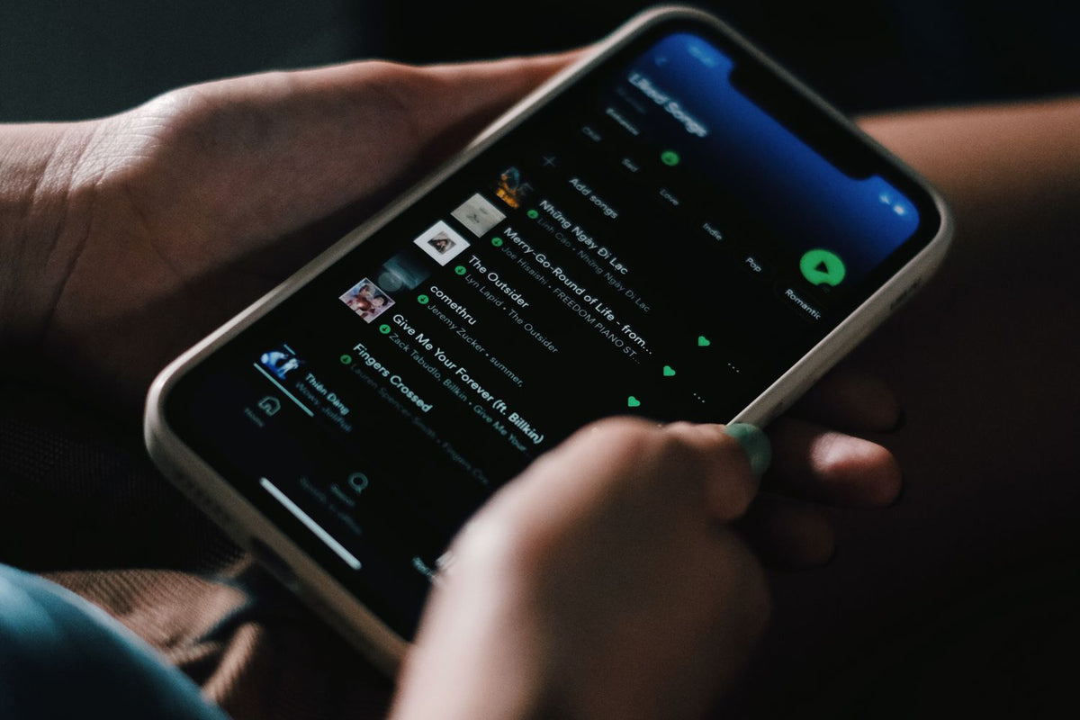 Music streaming app on a phone for independent artists