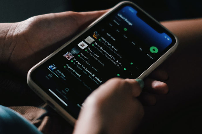 Music streaming app on a phone for independent artists
