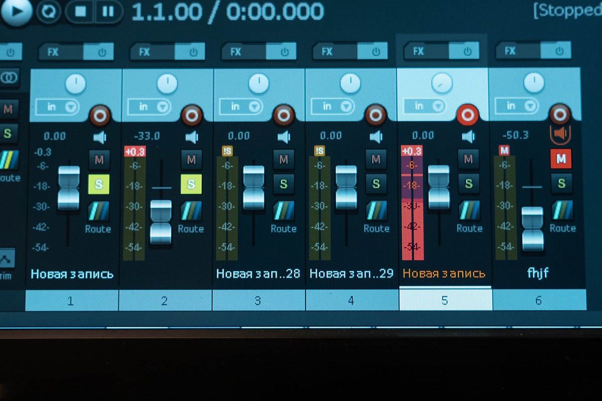 Music production software tools on a computer screen