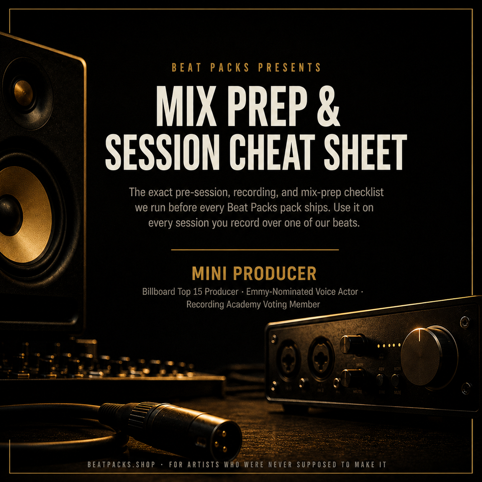 Mix Prep & Session Cheat Sheet (PDF)
